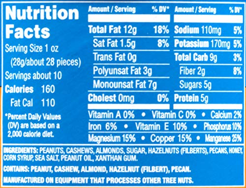 Planters Honey Roasted Mixed Nuts, 10.0 Oz Canister (Pack Of 4)