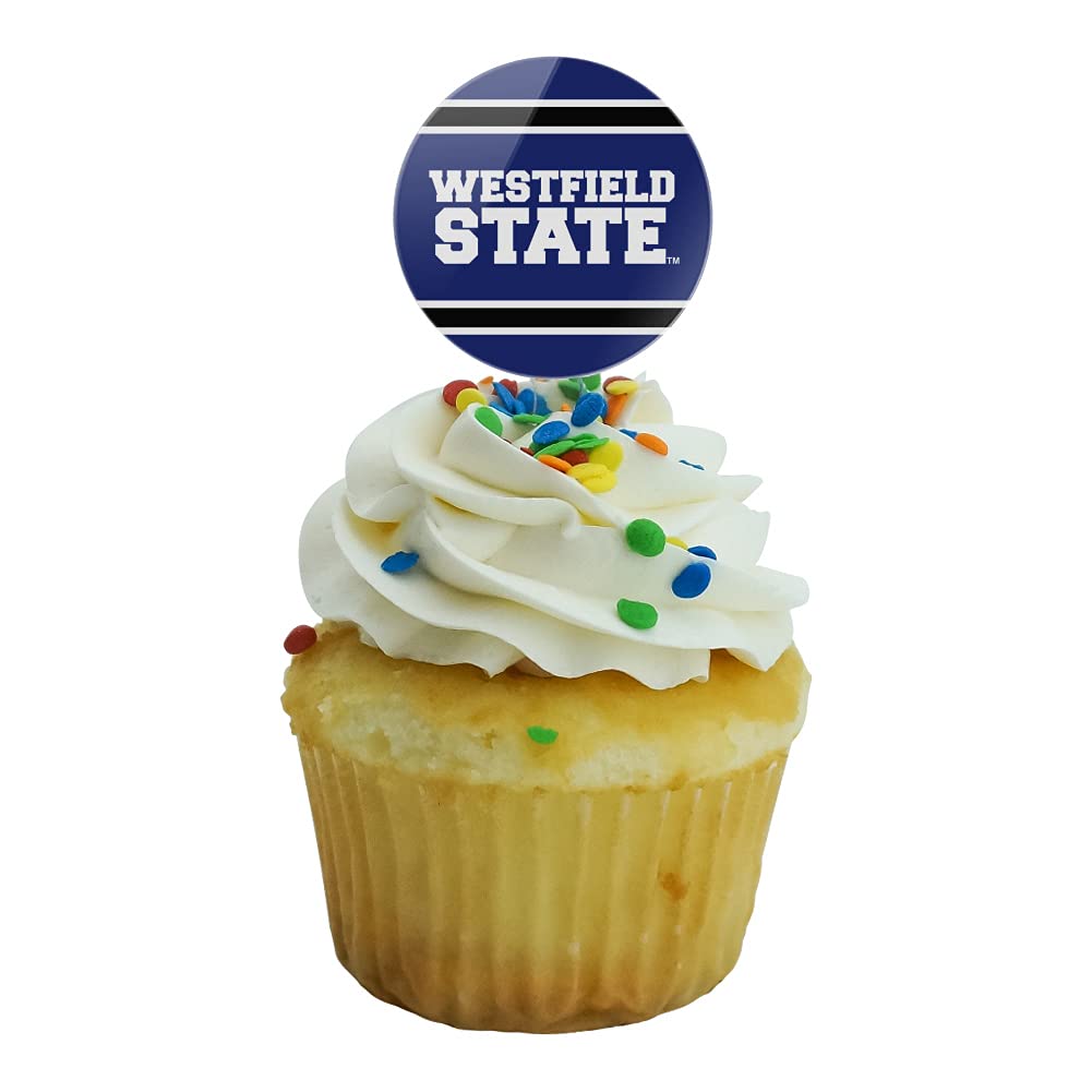 GRAPHICS & MORE Cupcake Picks Set of 6, Multi Color Acrylic Toppers for Westfield State University