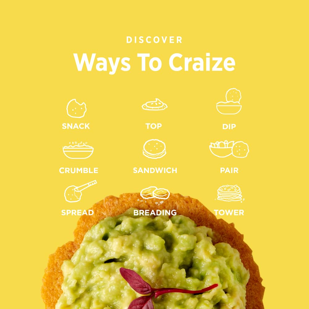Craize Sweet Corn Crisps | Gluten Free, Vegan, Kosher, Toasted Corn Crackers | 3 pack, 4 oz each