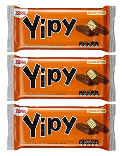 Pozuelo Yipy Wafers | Vanilla Wafers Covered In Chocolate | Delicious Snack | 10.6 Ounce (Pack Of 3)