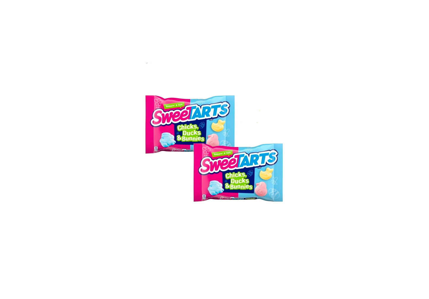 Needzo Easter Sweetarts Chicks, Ducks and Bunnies, Hard Fruit Flavored Animal Shaped Candies, Gift Basket Stuffers or Egg Filler