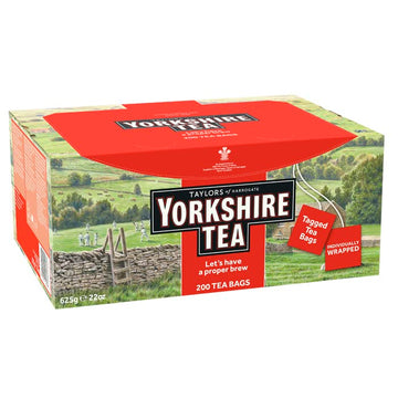 Yorkshire Tea Taylors of Harrogate Wrapped Tea Bags, 200 Count, Pack of 1