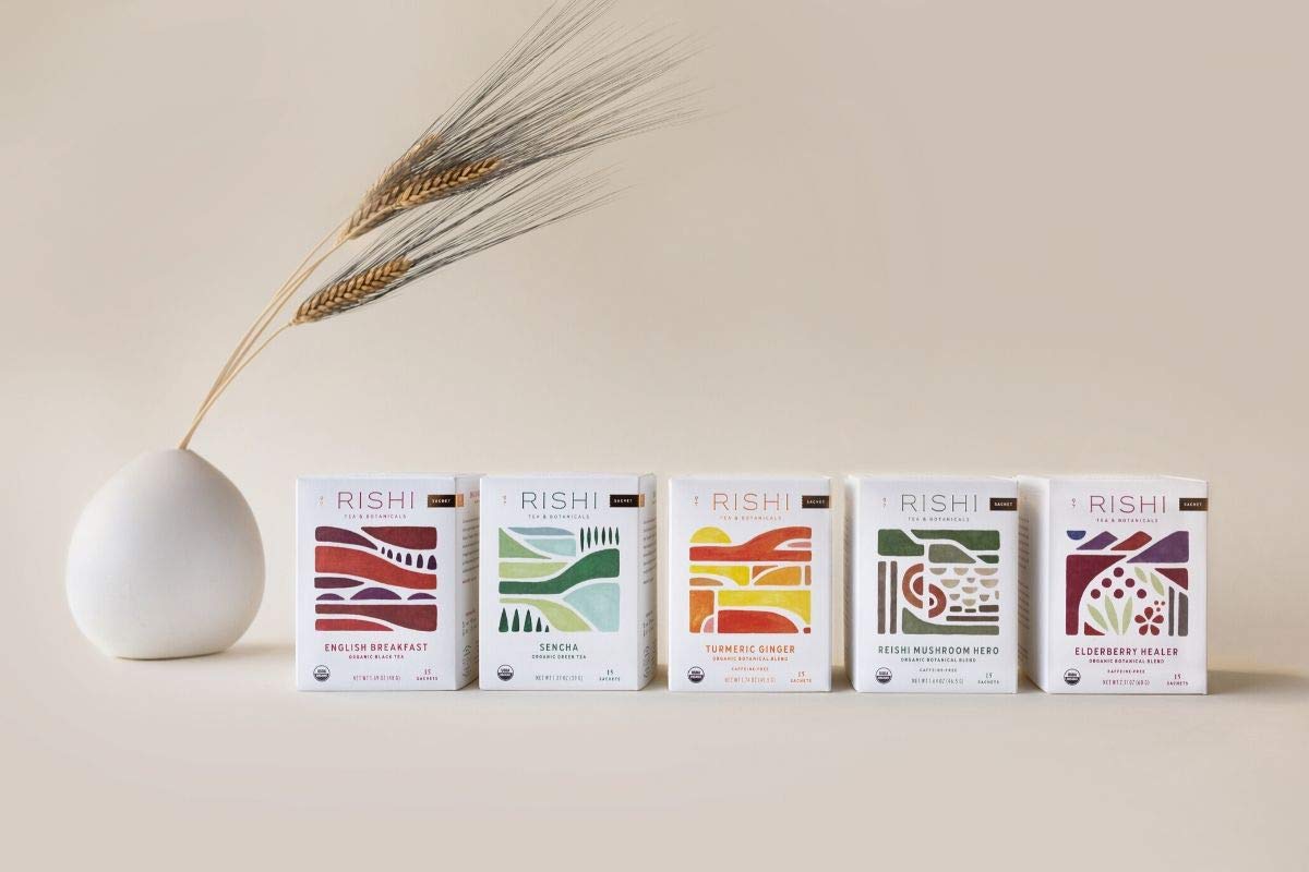 Rishi Tea Turmeric Ginger Herbal Tea - Caffeine-Free, 15 Sachets, Organic, Ayurvedic, Citrus Flavor