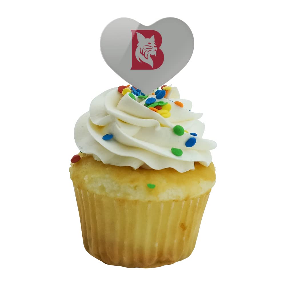 GRAPHICS & MORE Cupcake Toppers Set of 6, Acrylic, Heart Design, Bates College, One Size