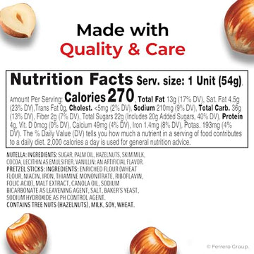 Nutella & GO! Chocolate Hazelnut Spread with Cocoa + Pretzel Sticks 10 Snack Packs 1.9 oz Each