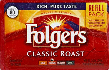 Folgers Classic Roast Coffee, Medium Roast Ground Coffee, 11.3 Ounces