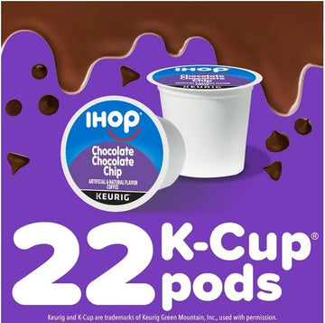 Ihop Chocolate Chocolate Chip Flavored Keurig K-Cup Coffee Pods, 22 Ct Box