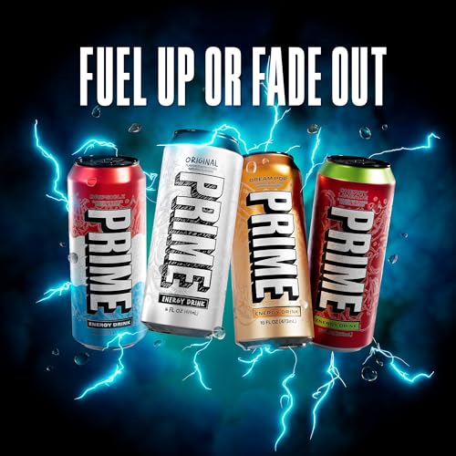 PRIME Energy DRIPSCICLE Zero Sugar Energy Drink, 200mg Caffeine, 355mg Electrolytes, 16 Oz, Pack of 12, Vegan, Gluten Free