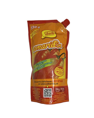 Sibarita Aji Amarillo Pepper Sauce - Peruvian Yellow Chili Paste Peppers - Non Spicy - 550 Grams - 19.4 Oz