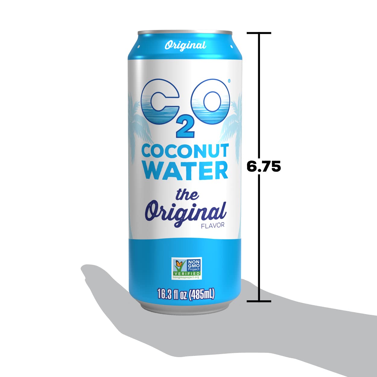 C2O - Coconut Water, The Original Flavor (8 Pack) - Made With Fresh Coconut Water - Plant Based - Non Gmo - Canned Water - Natural Hydration, Essential Electrolytes, & Potassium - 8 Cans, 16.3 Fl Oz