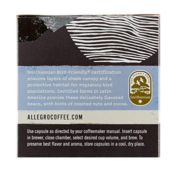 Allegro Coffee Early Bird Blend Pods, Organic, 10 Count, 3.8 Ounce, Model 6