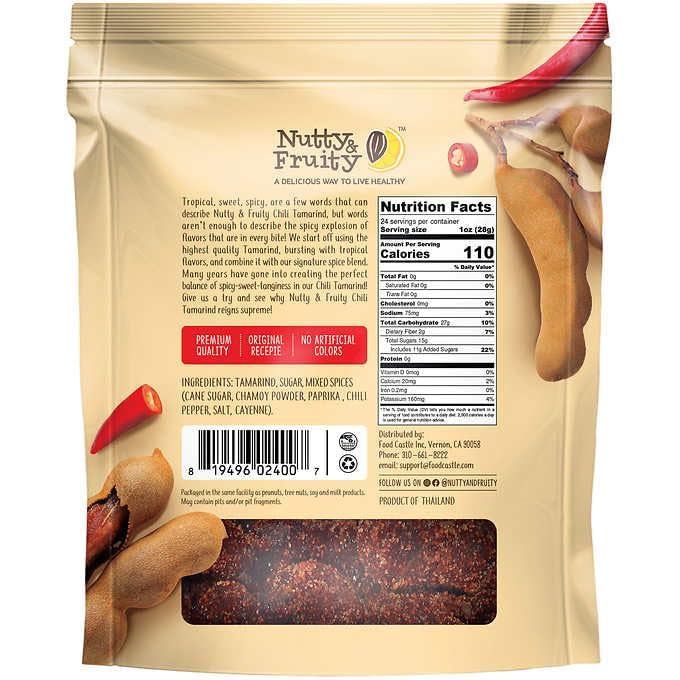 Generic 2-Pack Nutty and Fruity Chili Tamarind Bites, 48 oz Total, 3 lbs, Snack