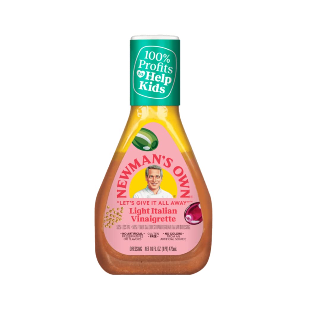 Newmans Own Light Italian Salad Dressing, 16 Fl Oz, Pack of 6