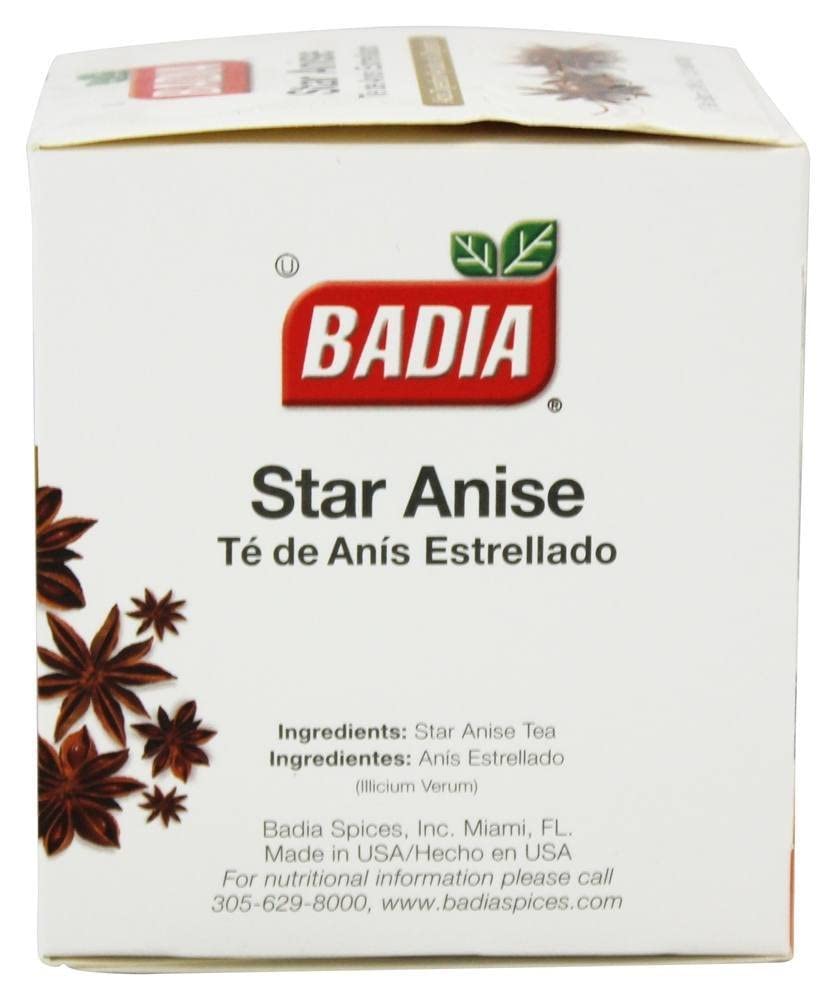 Badia Star Anise Tea - Caffeine Free, 10 Tea Bags, 10 Count