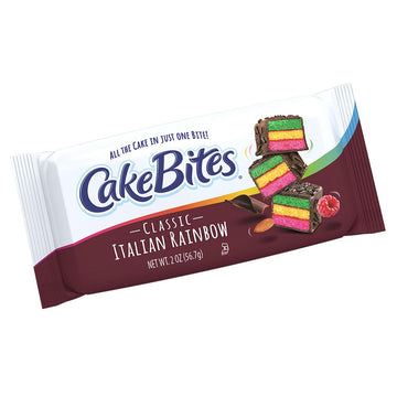 The Original Cakebites By Cookies United, Grab-And-Go Bite-Sized Snack, Italian Rainbow, 12 Pack Of 3 Cookies