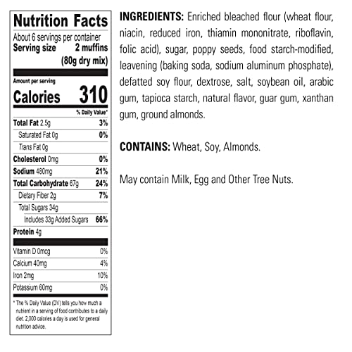 Krusteaz Almond Poppy Seed Muffin Mix, Muffin Mix Made With Real Almonds, 17 oz Box (Pack of 12)
