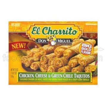 Don Miguel Chicken and Cheese Green Chile Taquito, 4 Ounce -- 24 per case.