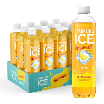 Sparkling Ice STARBURST Lemon, Zero Sugar Flavored Sparkling Water, with Vitamins and Antioxidants, Low Calorie Beverage, 17 fl