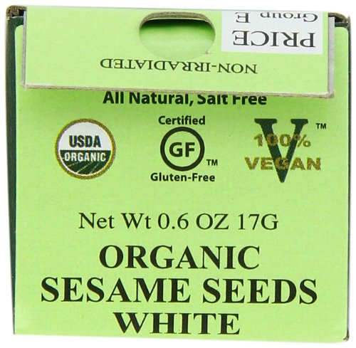 Spicely Organic Sesame Seed, White, 0.6 Ounce (Pack Of 6)