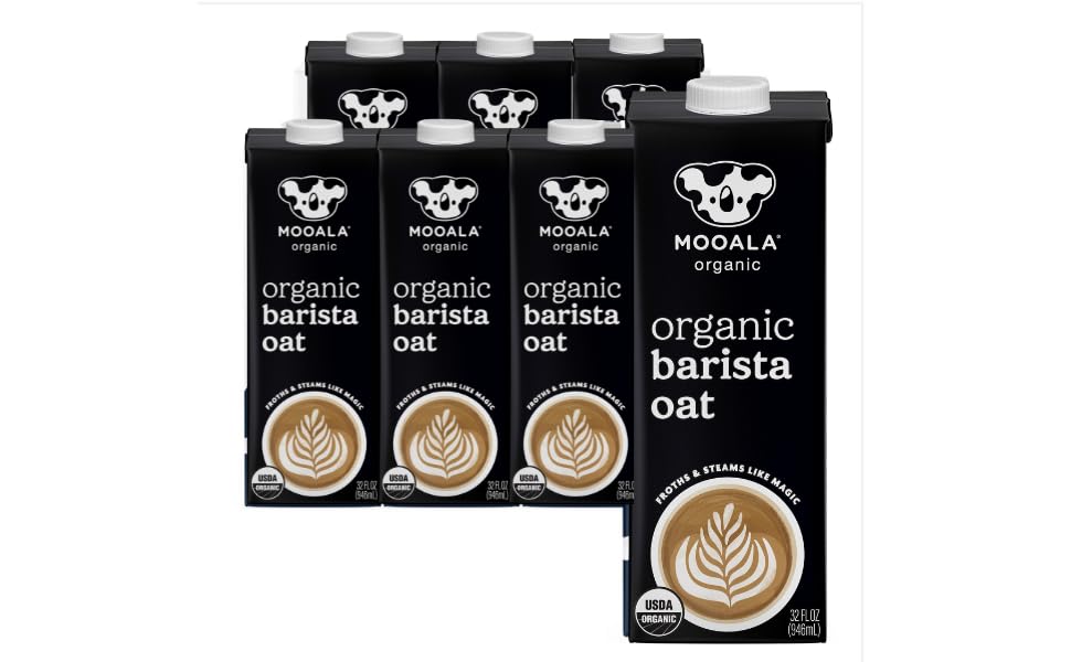 Mooala Organic Barista Oatmilk - Shelf-Stable Oat-Based Creamer For Coffee And Matcha Non-Gmo Chemical-Free Sunflower Oil 32 Fl Oz (Case Of 6)