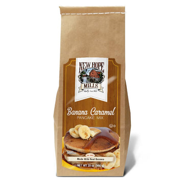 Banana Caramel Pancake Mix by New Hope Mills - Irresistible Flavor in Every Bite - 20oz