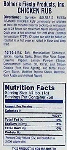 Fiesta Extra Fancy Chicken Rub, 24 Oz, Seasoning Blend, Ideal for Grilling and Cooking
