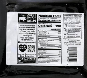 Great Range, 90%/10% Ground Bison Brick, 1 lb