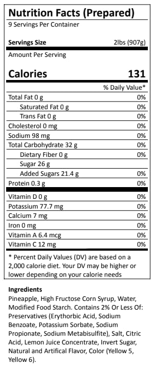 Generic Pineapple Pie & Pastry Filling, 2 Pound Pouch, 16 Ounce (Pack of 1)