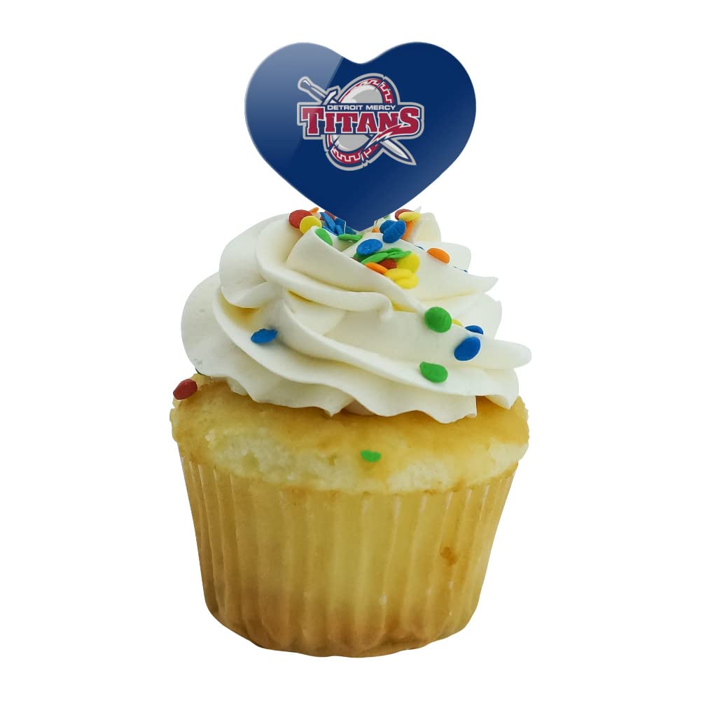 GRAPHICS & MORE Acrylic Cupcake Picks Set of 6 - University of Detroit Mercy Heart Logo Toppers