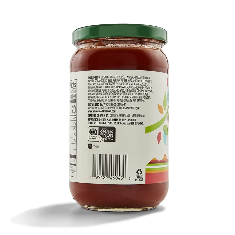 365 by Whole Foods Market Organic Red Enchilada Sauce, 15.5 oz, Pack of 1 - Flavorful, Vegan, Gluten-Free