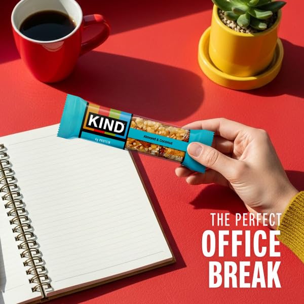 KIND Nut Bars, Almond & Coconut, Gluten Free, Low Sodium, 3g Protein, 12 Count
