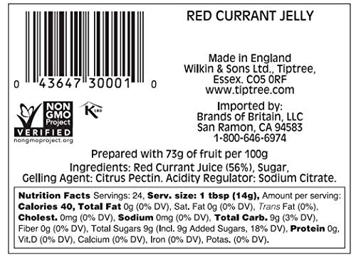 Tiptree Red Currant Jelly, 12 Ounce Jars (Pack Of 6)