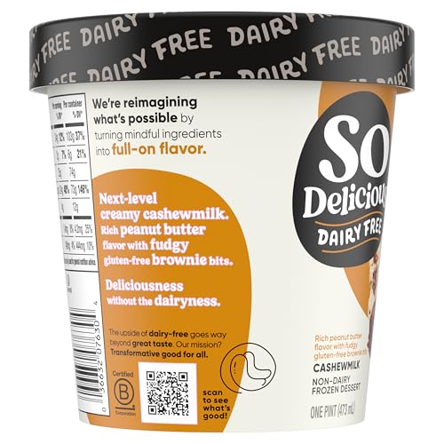 So Delicious Peanut Butter Brownie Cashewmilk Frozen Dessert, 1 Pt