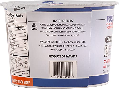 Foska Oatmeal Instant Porridge, Original, 2.6 Ounce (Pack of 12)