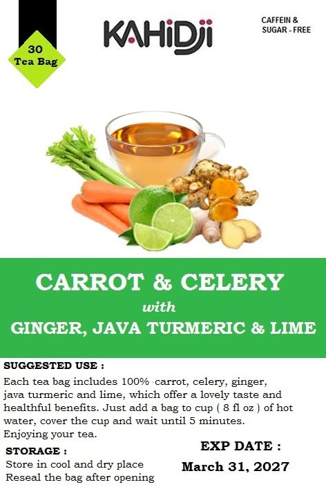 Carrot & Celery With Ginger, Java Turmeric & Lime Tea 30 Bags