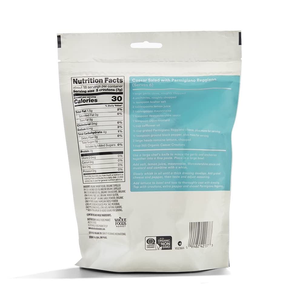 365 by Whole Foods Market, Organic Caesar Croutons, 4.5 Ounce