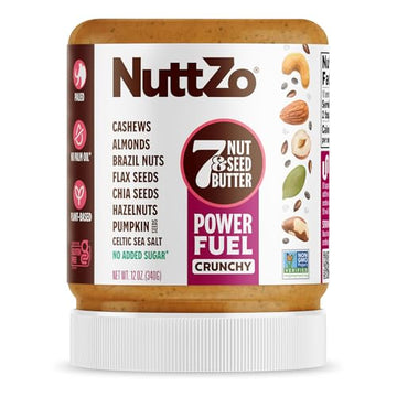 NuttZo Natural Power Fuel Crunchy 7 Nuts & Seeds Butter | Paleo and Keto Friendly | Peanut & Gluten Free, Kosher, No Added Sugar