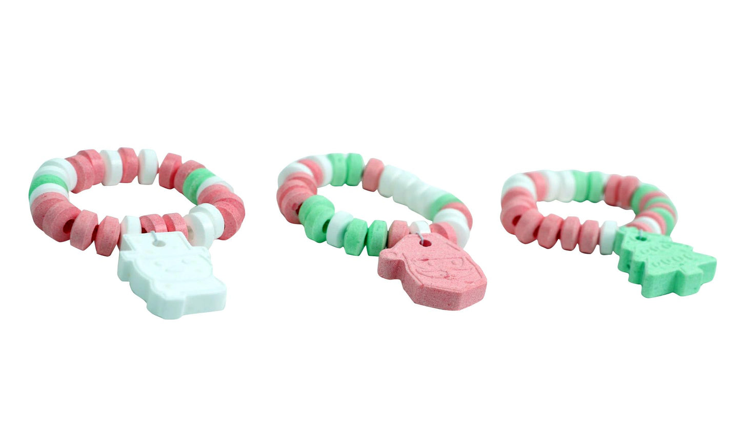 Christmas Candy - 24 Holiday Themed Candy Bracelet Stocking Stuffers Individually Wrapped Bulk - Santa, Christmas Tree, Snowman