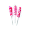 Mini Twisty Lollipops, Suckers, Carnival Candy, Candy Buffet, 48 Pieces, Individually Wrapped (Hot Pink)