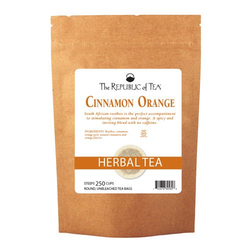 The Republic of Tea Cinnamon Orange Red Tea Bags - 250 Count, Caffeine-Free Herbal Tea