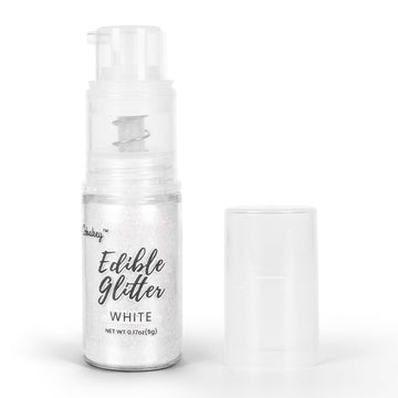 Shimmer White Edible Glitter Spray, 5g Edible Glitter for Cocktails, Cobakey Luster Dust Edible for Cake Decorating, Drinks, Bak