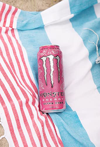 Monster Energy Ultra Rosa Sugar Free Energy Drink, 16 oz, 15 Pack