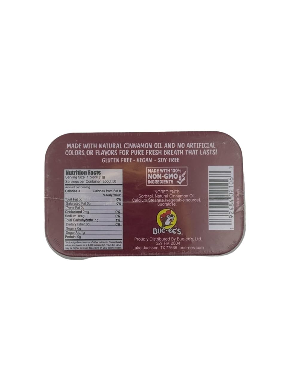 Buc-Ee'S Gluten Free & Sugar Free Mints (Cinnamon, 6 Pack)