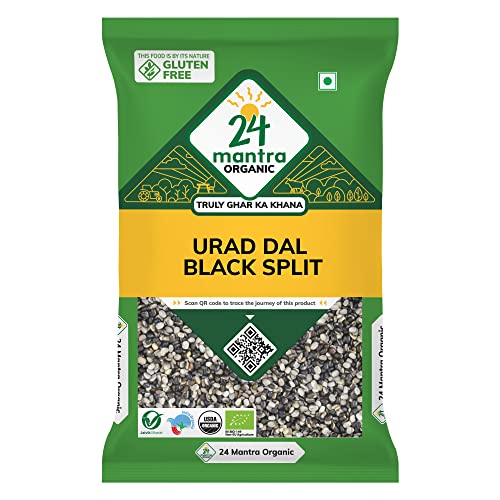 24 Mantra Organic Unpolished Urad Dal Black Split/Black Gram split/Minapa pappu/Kali dal - 500gms | Pack of 1 | 100% Organic | C