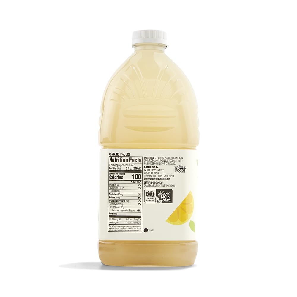 365 by Whole Foods Market Organic Lemonade, 64 Fl Oz, Refreshing Citrus Flavor