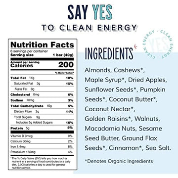 The Yes Bar - Apple Cinnamon Crisp - Plant Based Protein, Decadent Snack Bar - Vegan, Paleo, Gluten Free, Dairy Free, Low Sugar,