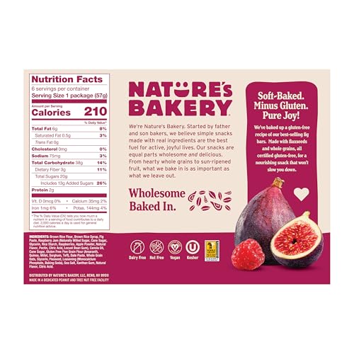 Nature'S Bakery Raspberry Fig Bar, 6 Count, 2 Ounce