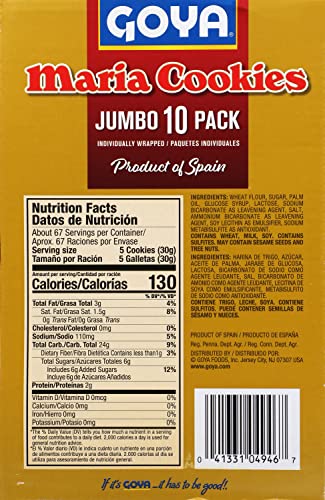 Goya Foods Maria Cookies, Jumbo Pack, 7 Ounce (Pack Of 10)