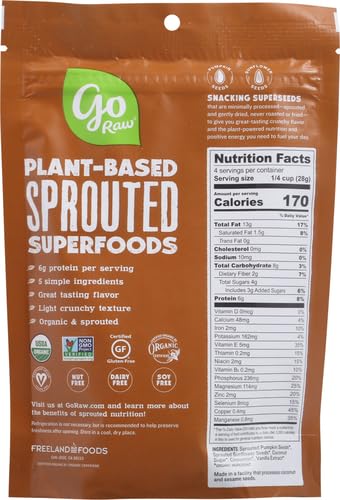 Go Raw, Sweet Cinnamon Sprouted Snacking Seeds, Organic, 4 Oz