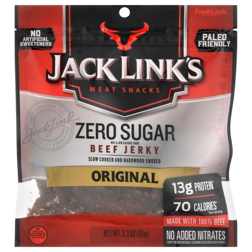Jack Links Beef Jerky, Zero Sugar, 13g Protein, 70 Calories, 2.3 oz, Paleo Friendly Snack